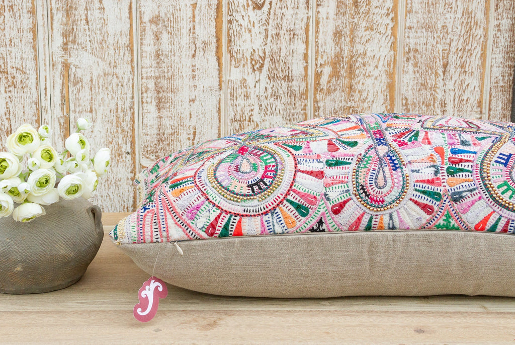 Yaasir Antique Tribal Grain Sack Pillow Pillow La Vie Bien Yaasir Antique Tribal Grain Sack Pillow