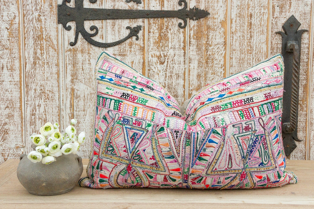 Yaasir Antique Tribal Grain Sack Pillow Pillow La Vie Bien Yaasir Antique Tribal Grain Sack Pillow
