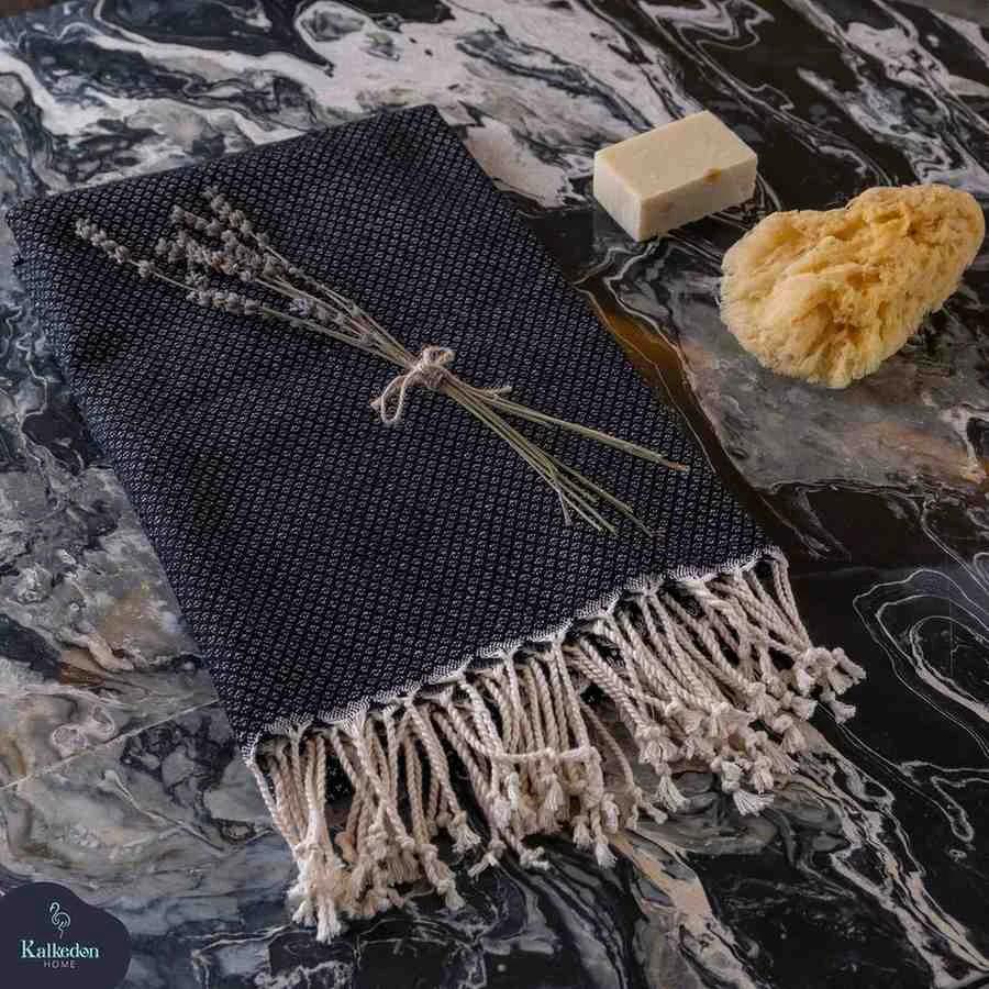 "Yansima" 100% Premium hand woven Turkish Cotton bath towel by Kalkedon Towels