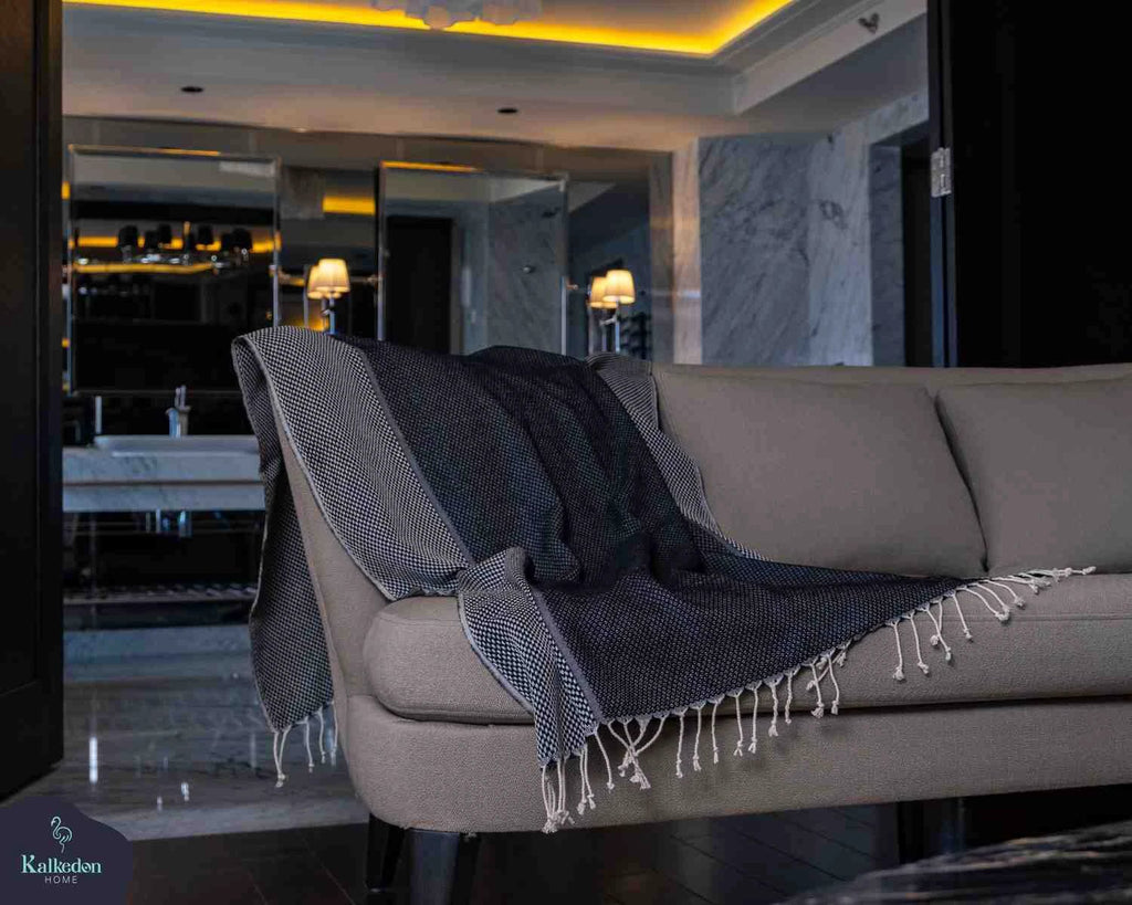 "Yansima" 100% Premium hand woven Turkish Cotton bath towel by Kalkedon Towels