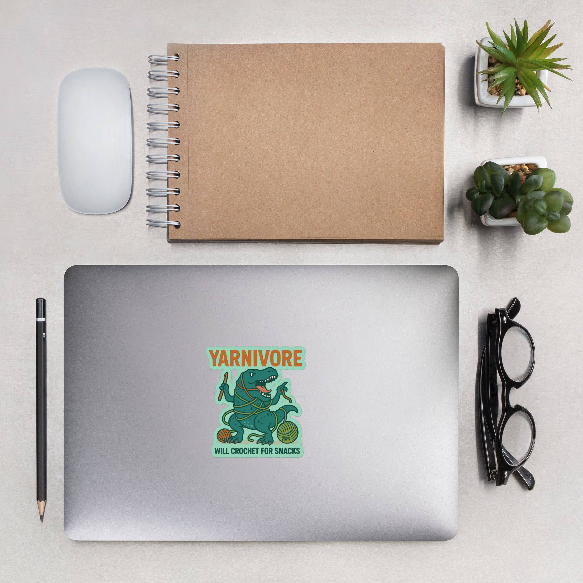 🦖 Yarnivore Sticker – Will Crochet for Snacks Bubble - free stickers La Vie Bien 🦖 Yarnivore Sticker – Will Crochet for Snacks Bubble - free stickers