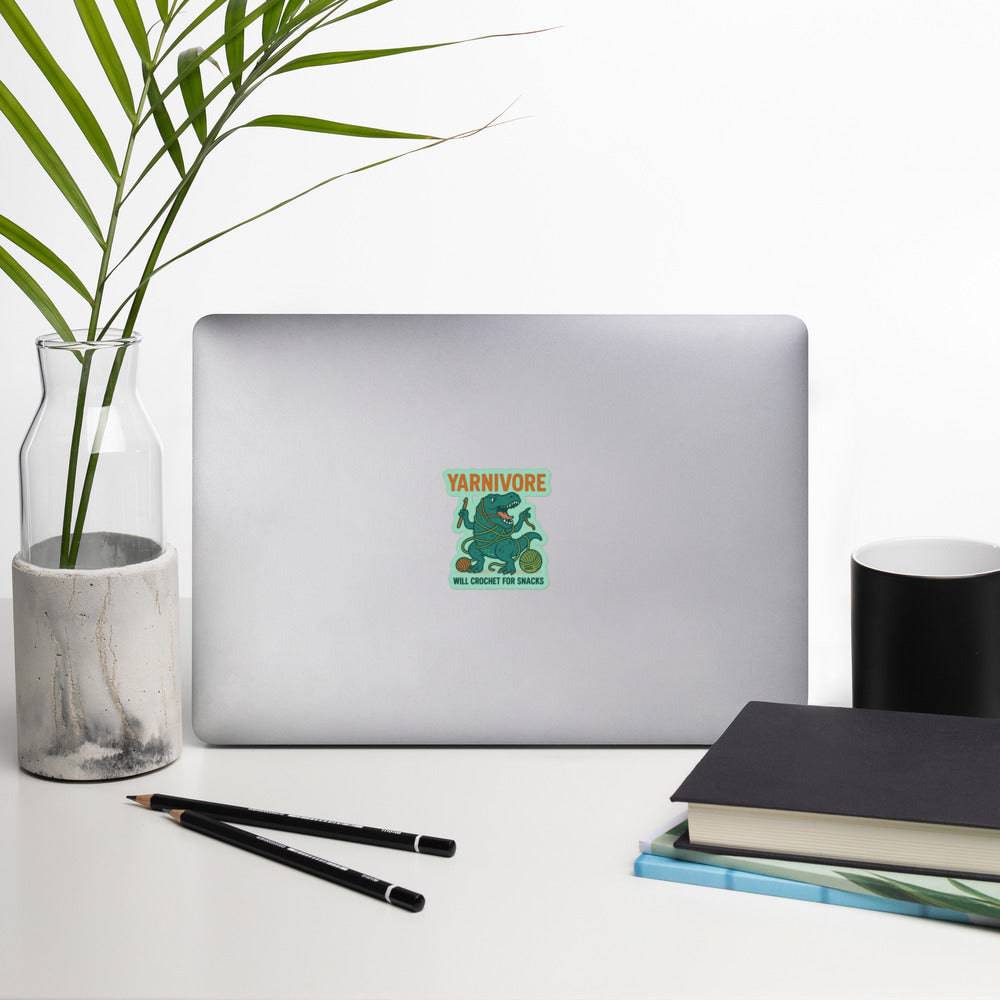 🦖 Yarnivore Sticker – Will Crochet for Snacks Bubble - free stickers La Vie Bien 🦖 Yarnivore Sticker – Will Crochet for Snacks Bubble - free stickers