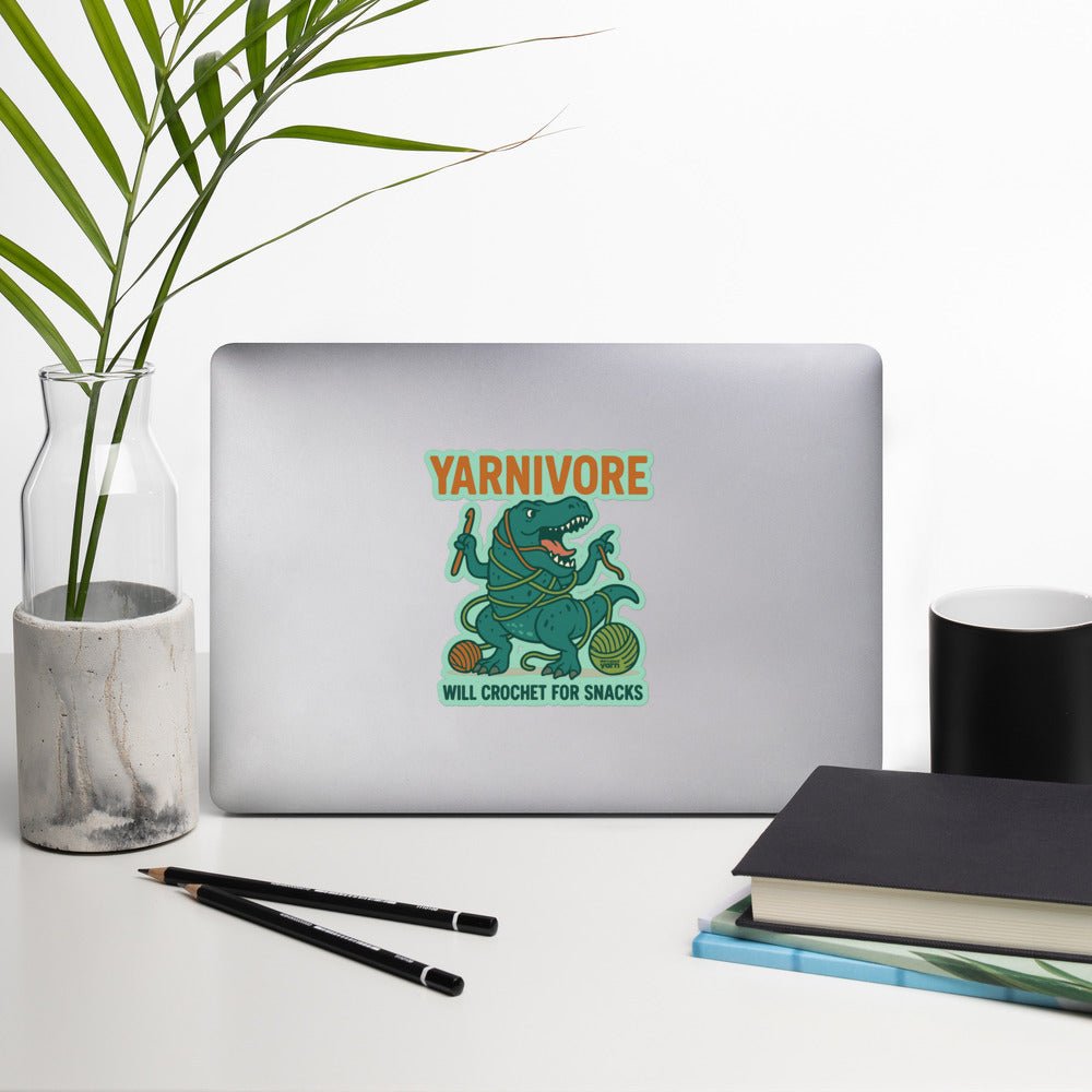🦖 Yarnivore Sticker – Will Crochet for Snacks Bubble - free stickers La Vie Bien 🦖 Yarnivore Sticker – Will Crochet for Snacks Bubble - free stickers
