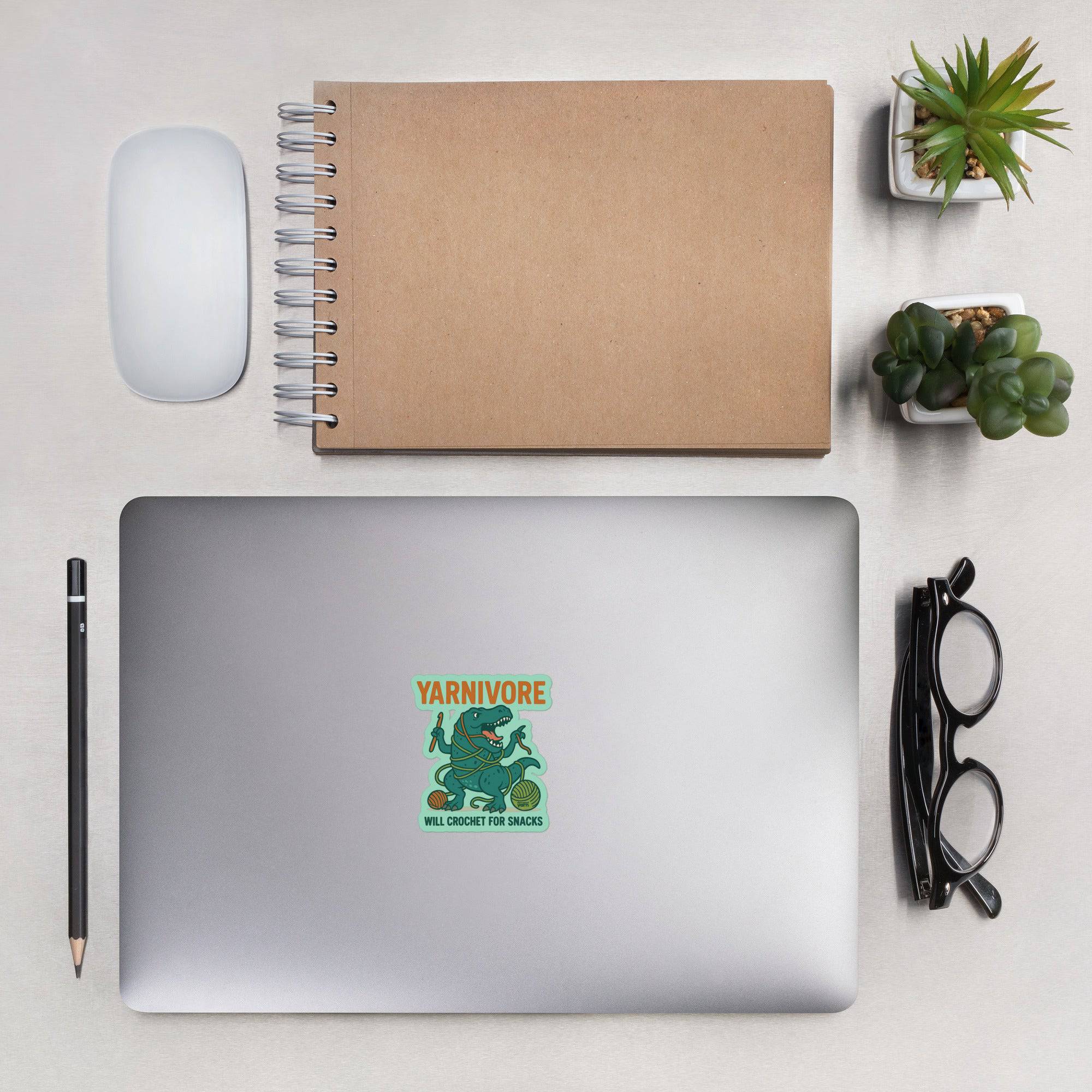 🦖 Yarnivore Sticker – Will Crochet for Snacks Bubble - free stickers La Vie Bien 🦖 Yarnivore Sticker – Will Crochet for Snacks Bubble - free stickers