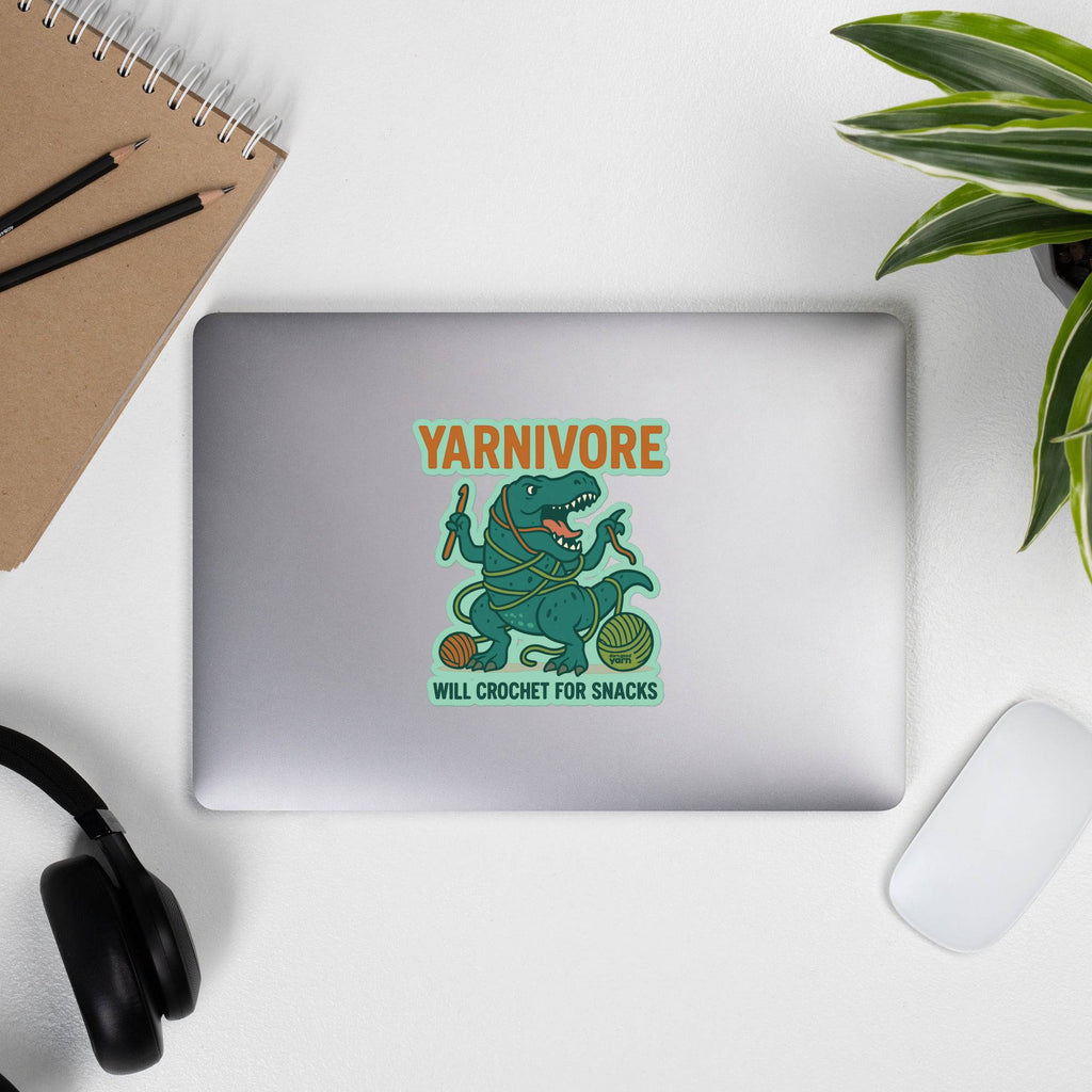🦖 Yarnivore Sticker – Will Crochet for Snacks Bubble - free stickers La Vie Bien 🦖 Yarnivore Sticker – Will Crochet for Snacks Bubble - free stickers