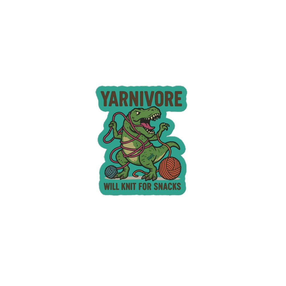 🦖 Yarnivore Sticker – Will Knit for Snacks Bubble - free stickers La Vie Bien 🦖 Yarnivore Sticker – Will Knit for Snacks Bubble - free stickers