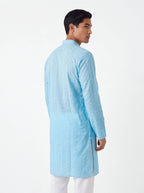 2084 - Light blue Kurta with white pajama