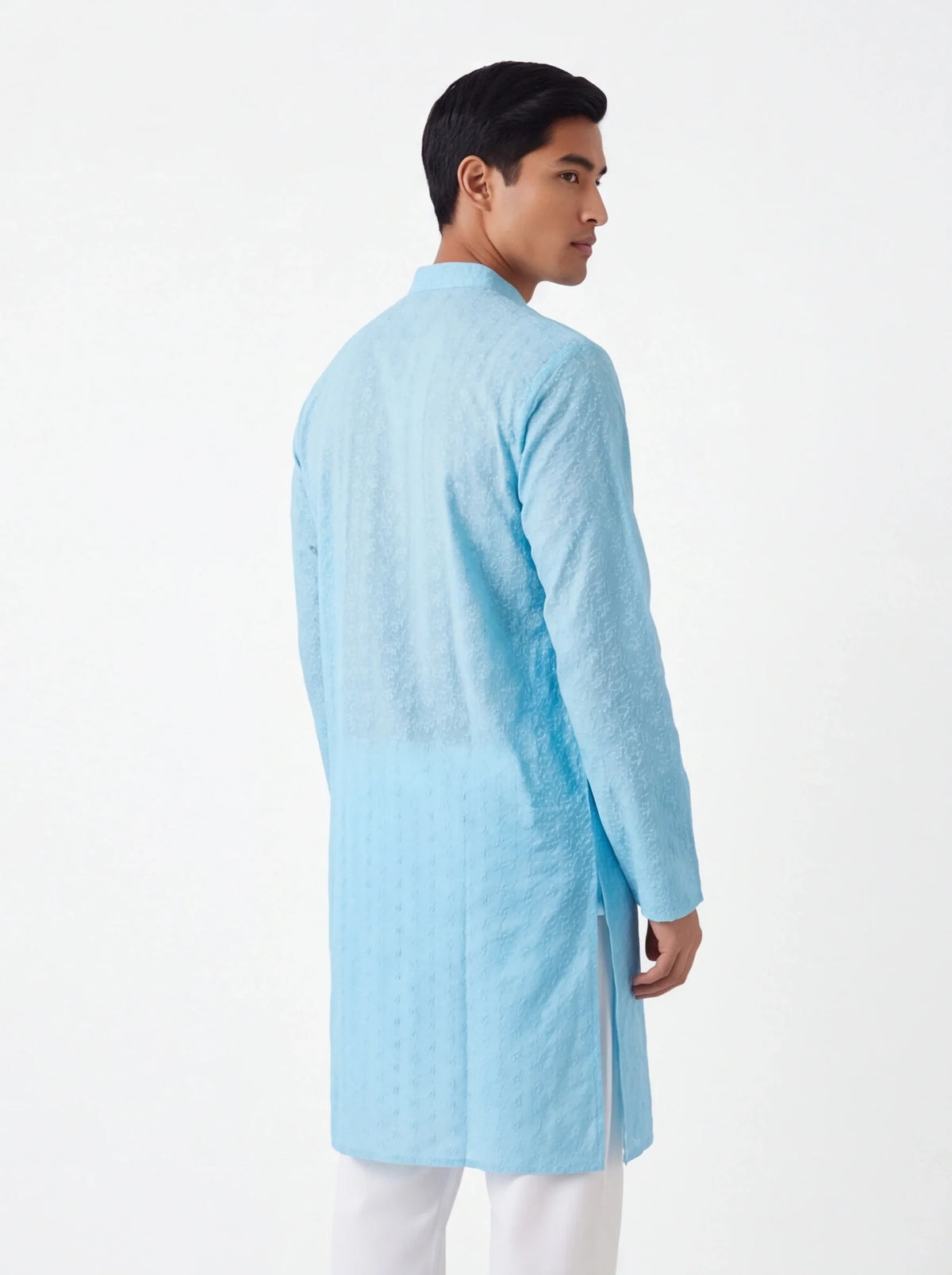 2084 - Light blue Kurta with white pajama