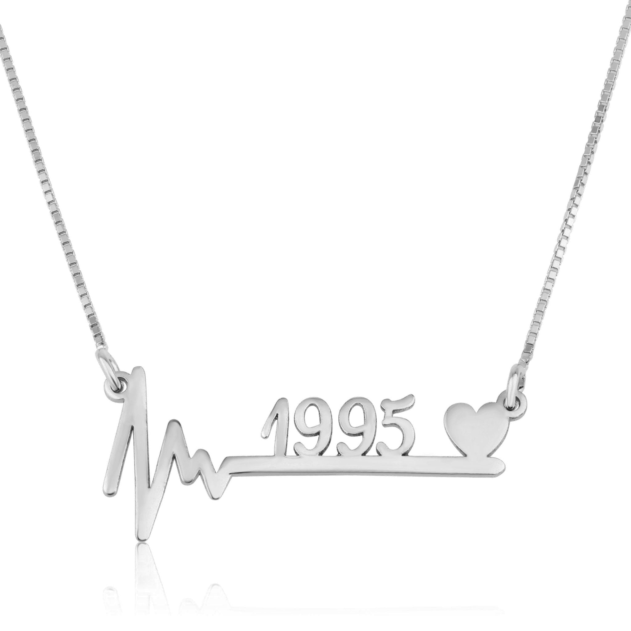 Year Necklace With Heartbeat La Vie Bien Year Necklace With Heartbeat