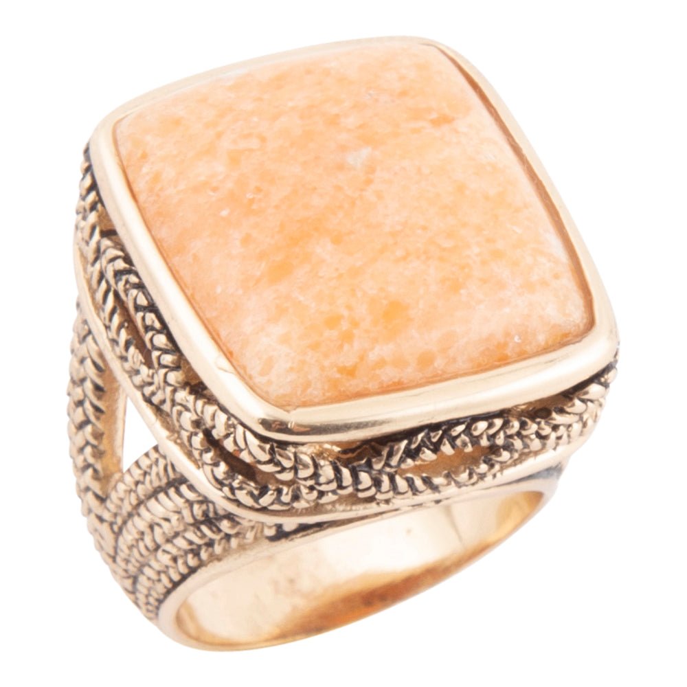 Yellow Agate and Golden Statement Ring Rings La Vie Bien Yellow Agate and Golden Statement Ring