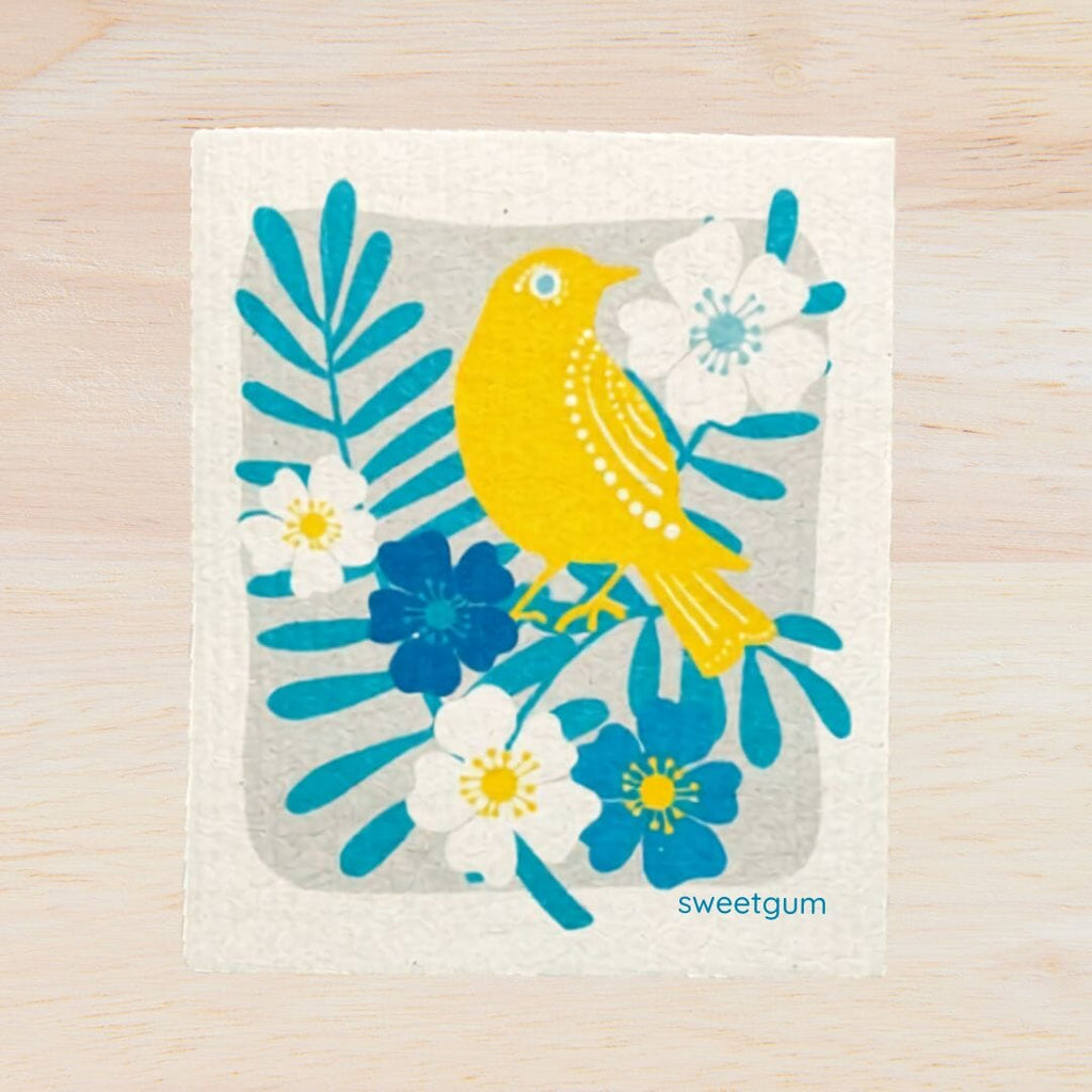 Yellow Bird Swedish Dishcloth | Yellow | Sweetgum Home Swedish Dishcloths La Vie Bien Yellow Bird Swedish Dishcloth | Yellow | Sweetgum Home