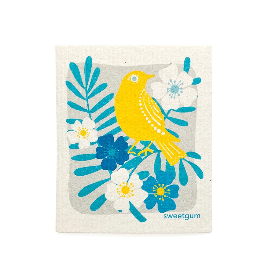 Yellow Bird Swedish Dishcloth | Yellow | Sweetgum Home Swedish Dishcloths La Vie Bien Yellow Bird Swedish Dishcloth | Yellow | Sweetgum Home