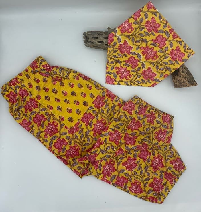 Yellow Floral Reversible Baby Bib Baby Bib La Vie Bien Yellow Floral Reversible Baby Bib
