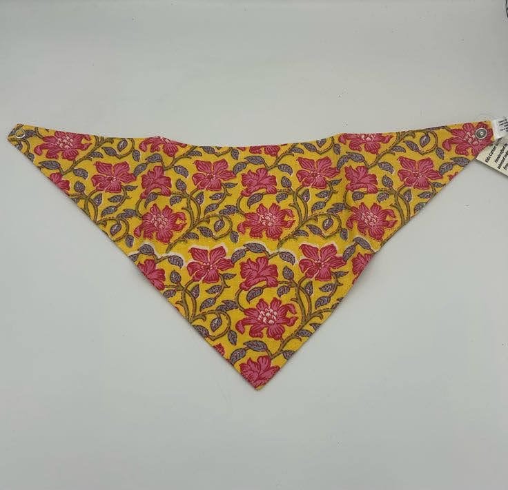Yellow Floral Reversible Baby Bib Baby Bib La Vie Bien Yellow Floral Reversible Baby Bib
