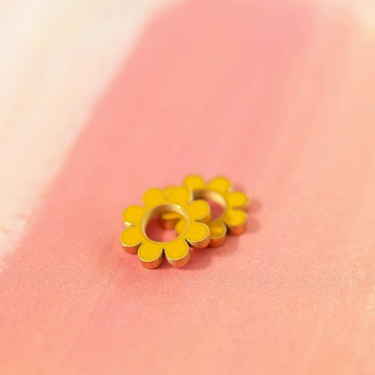 Yellow Flower Huggie Hoop Charms by Oh Clementine