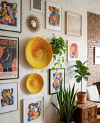 Large Yellow Woven African Basket