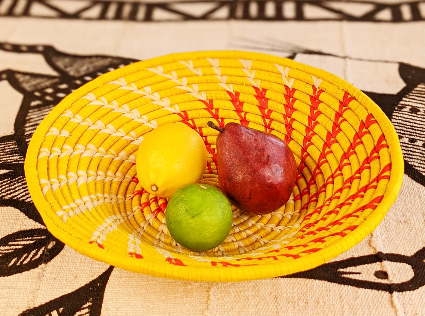 Yellow Woven African Wall Baskets Set of 2 La Vie Bien Yellow Woven African Wall Baskets Set of 2