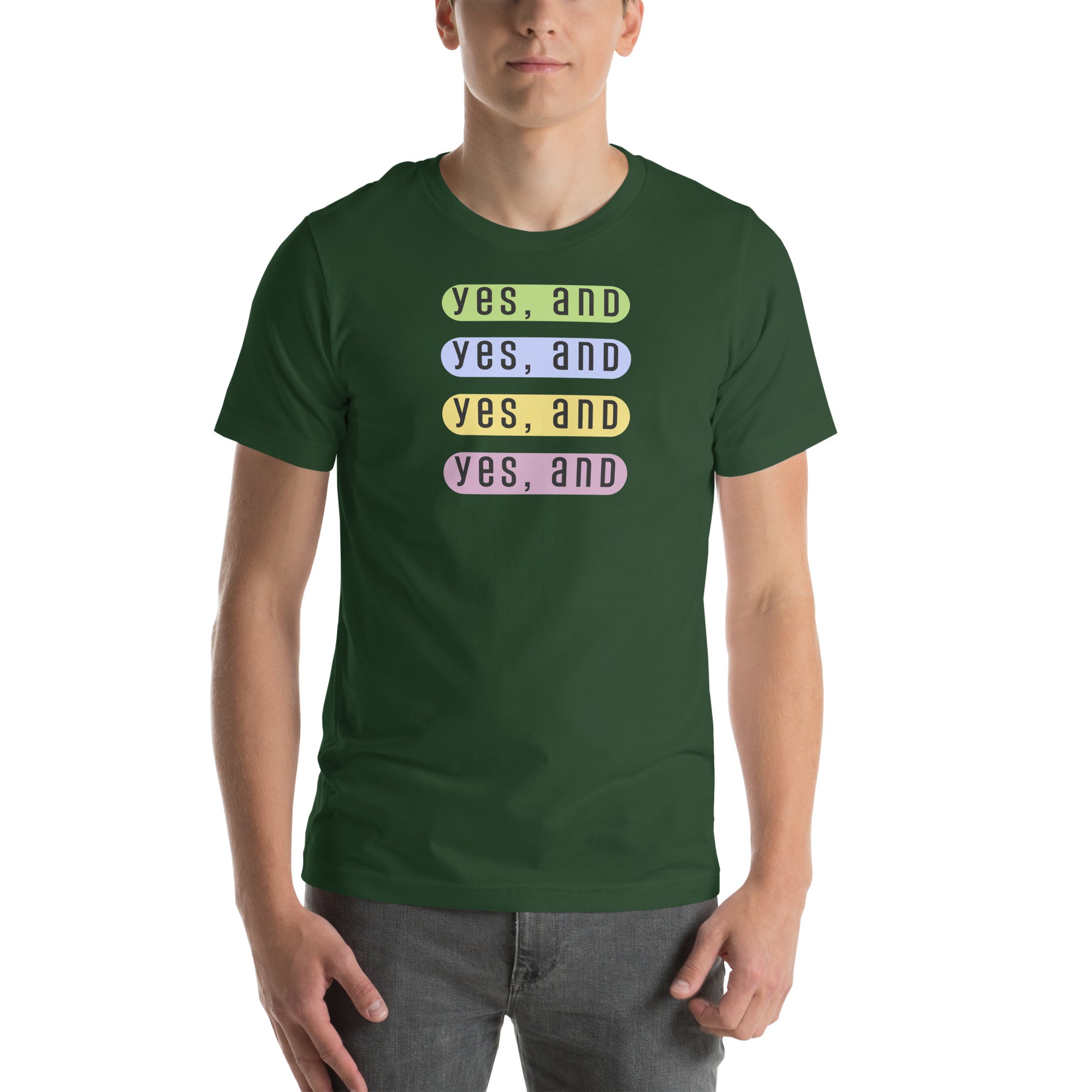 Yes, And improv mod design Unisex t-shirt