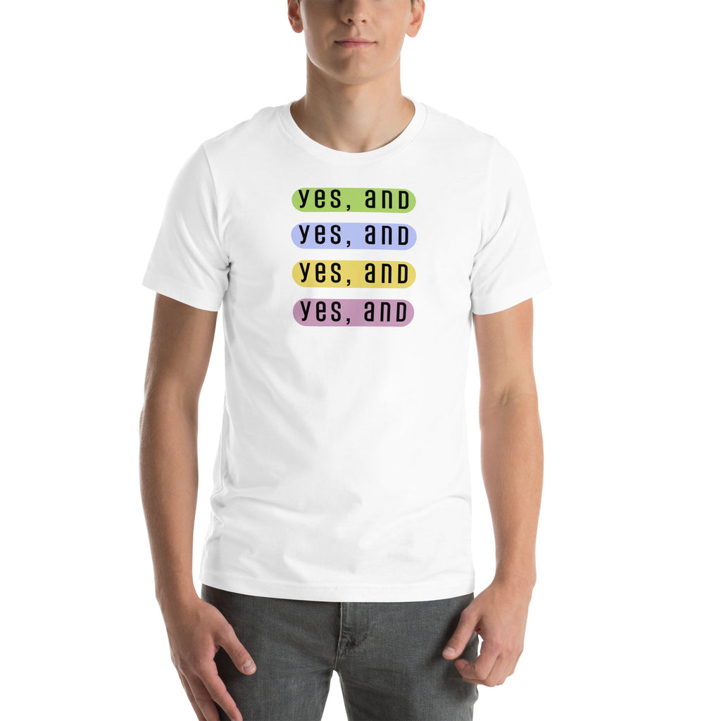 Yes, And improv mod design Unisex t-shirt