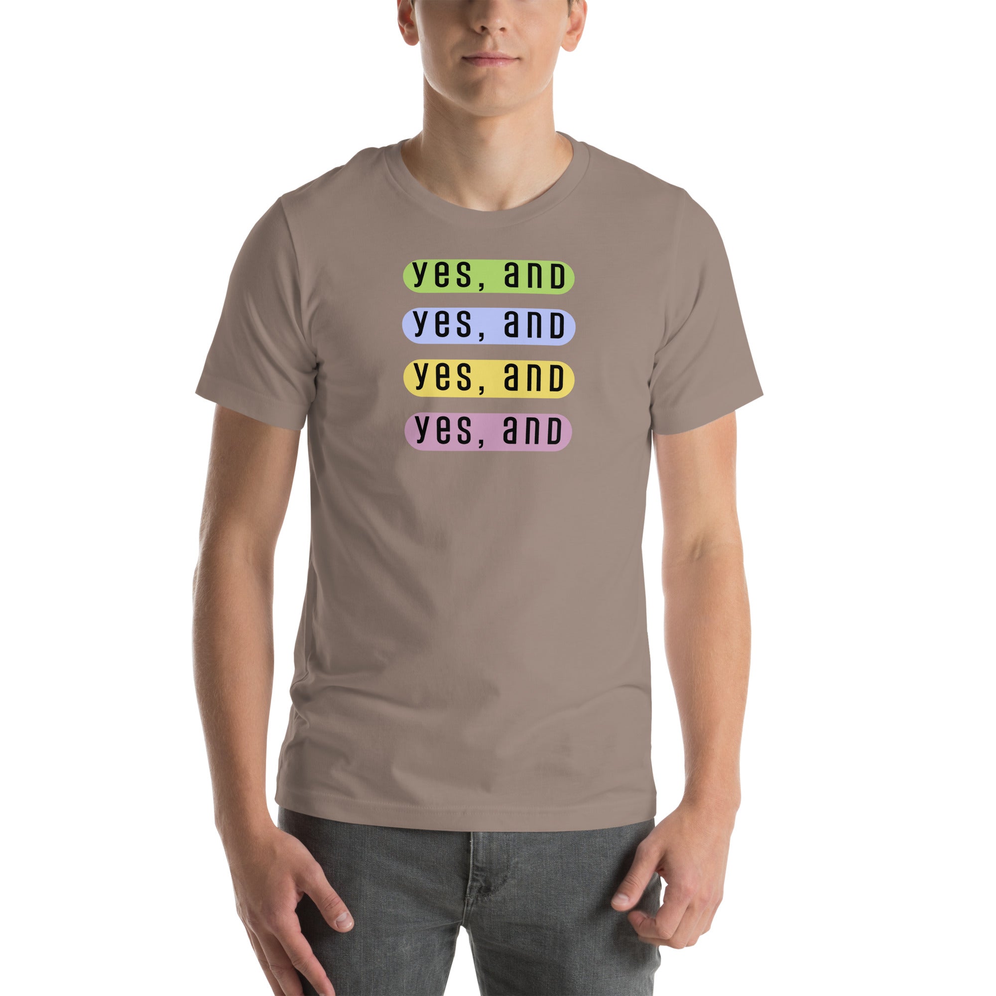 Yes, And improv mod design Unisex t-shirt