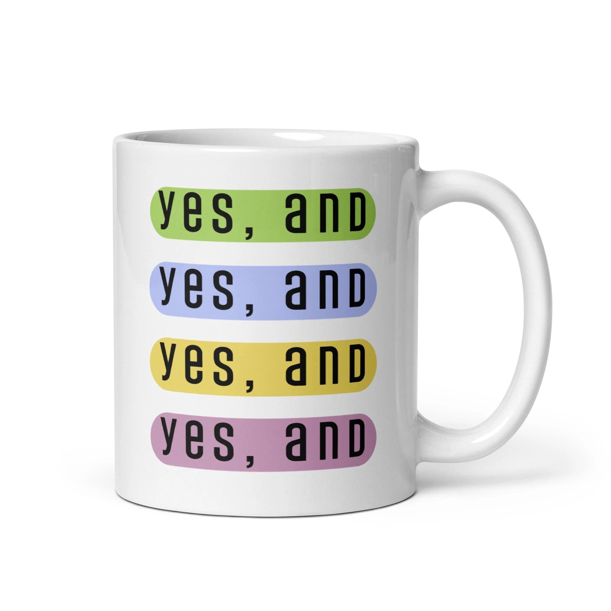Yes, and modern design glossy mug by La Vie Bien