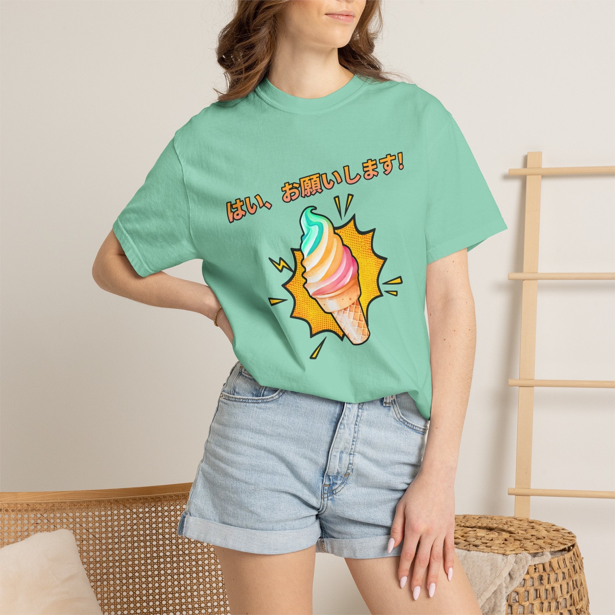 Yes, please! Ice Cream Cone T-Shirt, Kawaii Japanese 'Hai, Onegaishimasu!' Graphic Tee T-Shirt La Vie Bien Yes, please! Ice Cream Cone T-Shirt, Kawaii Japanese 'Hai, Onegaishimasu!' Graphic Tee
