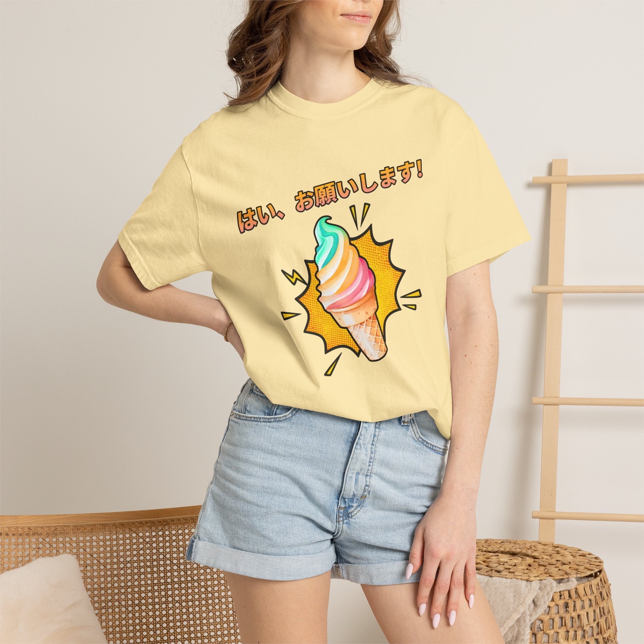 Yes, please! Ice Cream Cone T-Shirt, Kawaii Japanese 'Hai, Onegaishimasu!' Graphic Tee T-Shirt La Vie Bien Yes, please! Ice Cream Cone T-Shirt, Kawaii Japanese 'Hai, Onegaishimasu!' Graphic Tee