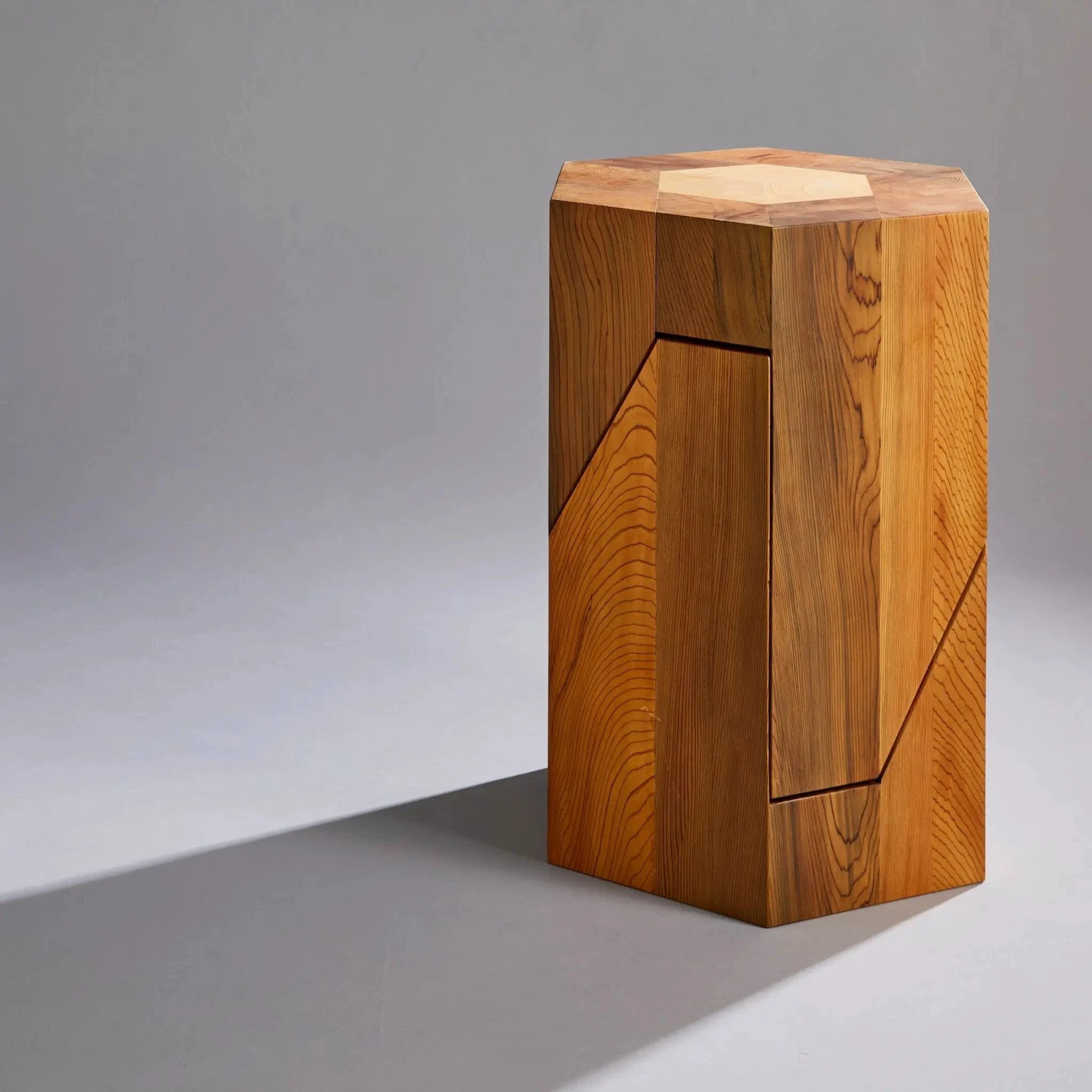 Jindai Cedar Stool - Yosegi Pair Stool Edition by Yoshiaki Ito Design