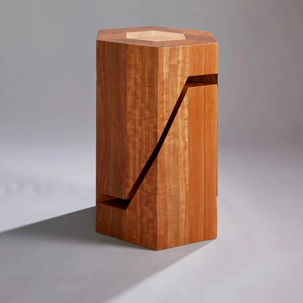 Yosegi Wood Stool Pair - Japanese Craftsmanship by Yoshiaki Ito Design