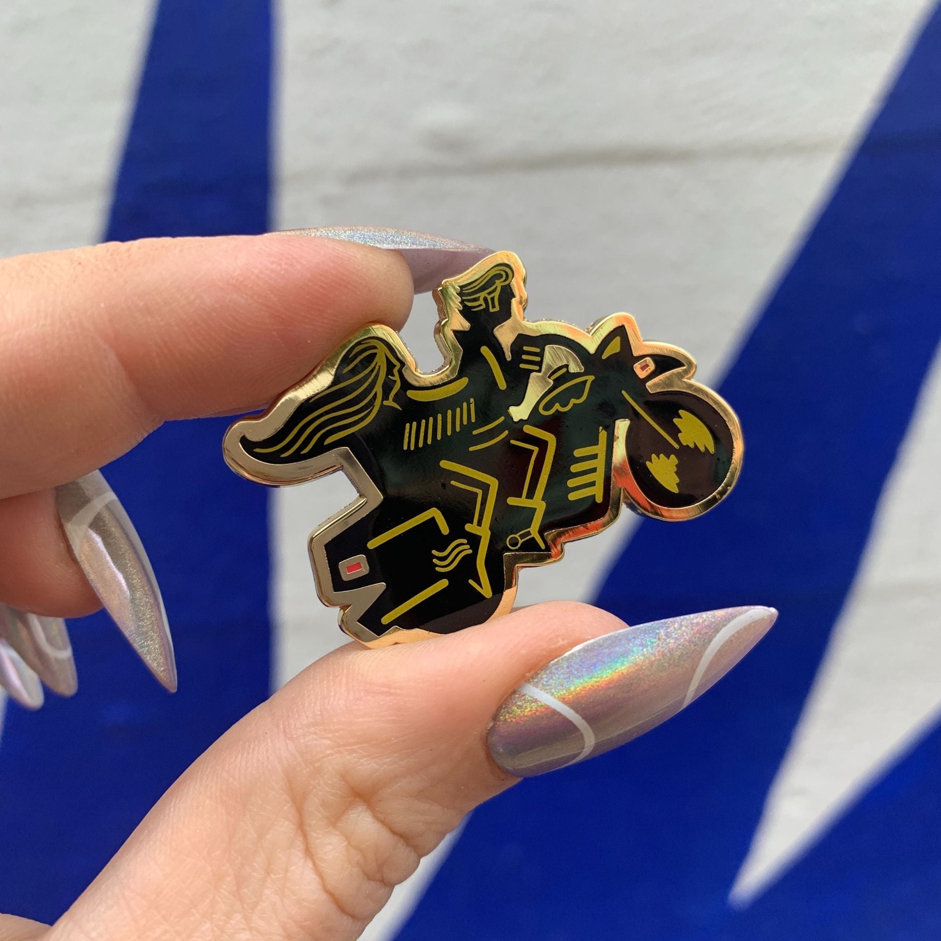 You and I Are More Than Friends, We're Like A Really Small Gang Enamel Pin in Black, Yellow and Gold Pins La Vie Bien You and I Are More Than Friends, We're Like A Really Small Gang Enamel Pin in Black, Yellow and Gold