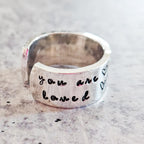 You Are Loved Sterling Silver or 14k Gold Filled Heart Ring Finger Rings La Vie Bien You Are Loved Sterling Silver or 14k Gold Filled Heart Ring