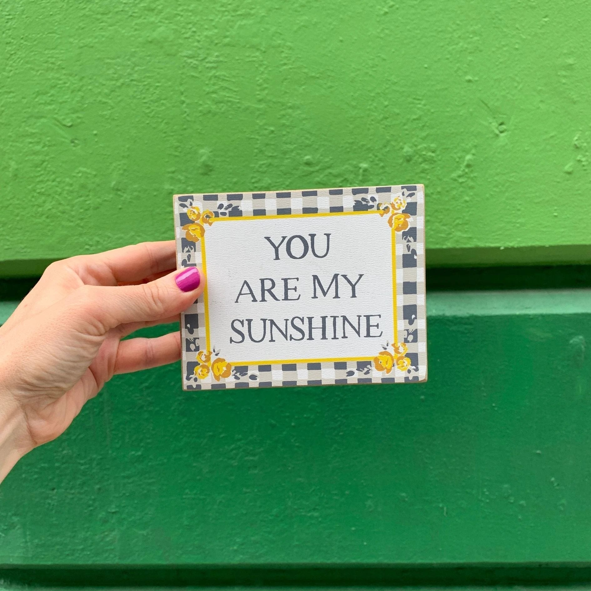 You are My Sunshine Watercolor Box Sign | Wooden Sign Decor Display | 5" x 4" by The Bullish Store