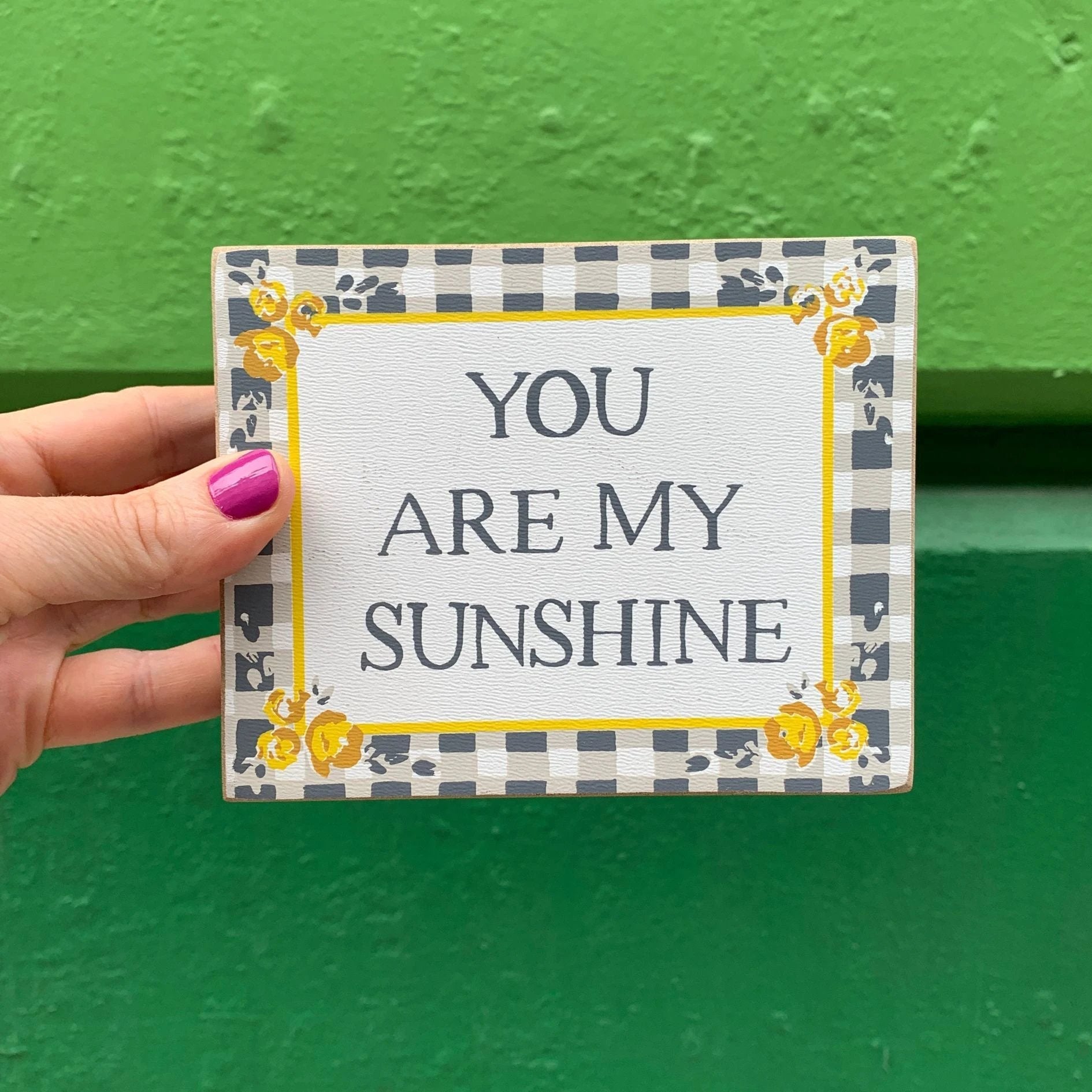 You are My Sunshine Watercolor Box Sign | Wooden Sign Decor Display | 5" x 4" by The Bullish Store