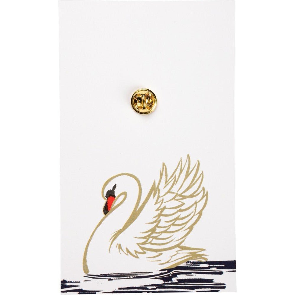 You Are Naturally Beautiful When You Are Yourself Swan Enamel Pin in White and Gold Pins La Vie Bien You Are Naturally Beautiful When You Are Yourself Swan Enamel Pin in White and Gold