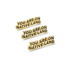 'YOU ARE ON NATIVE LAND' PIN - GOLD by Urban Native Era