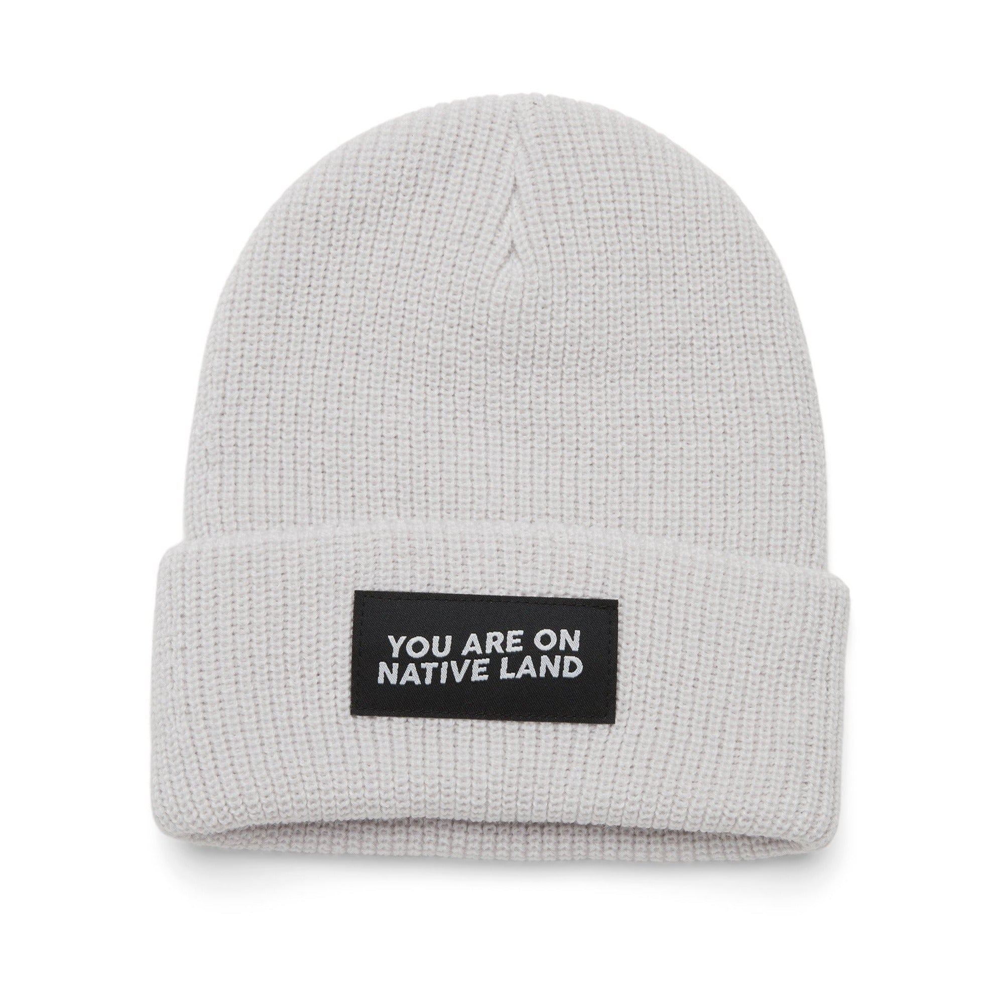 'YOU ARE ON NATIVE LAND' RIBBED BEANIE by Urban Native Era