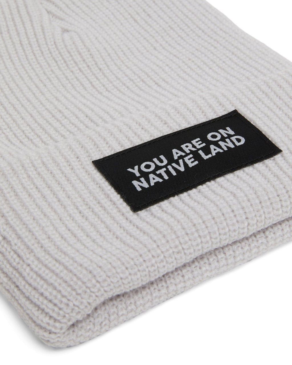 'YOU ARE ON NATIVE LAND' RIBBED BEANIE by Urban Native Era