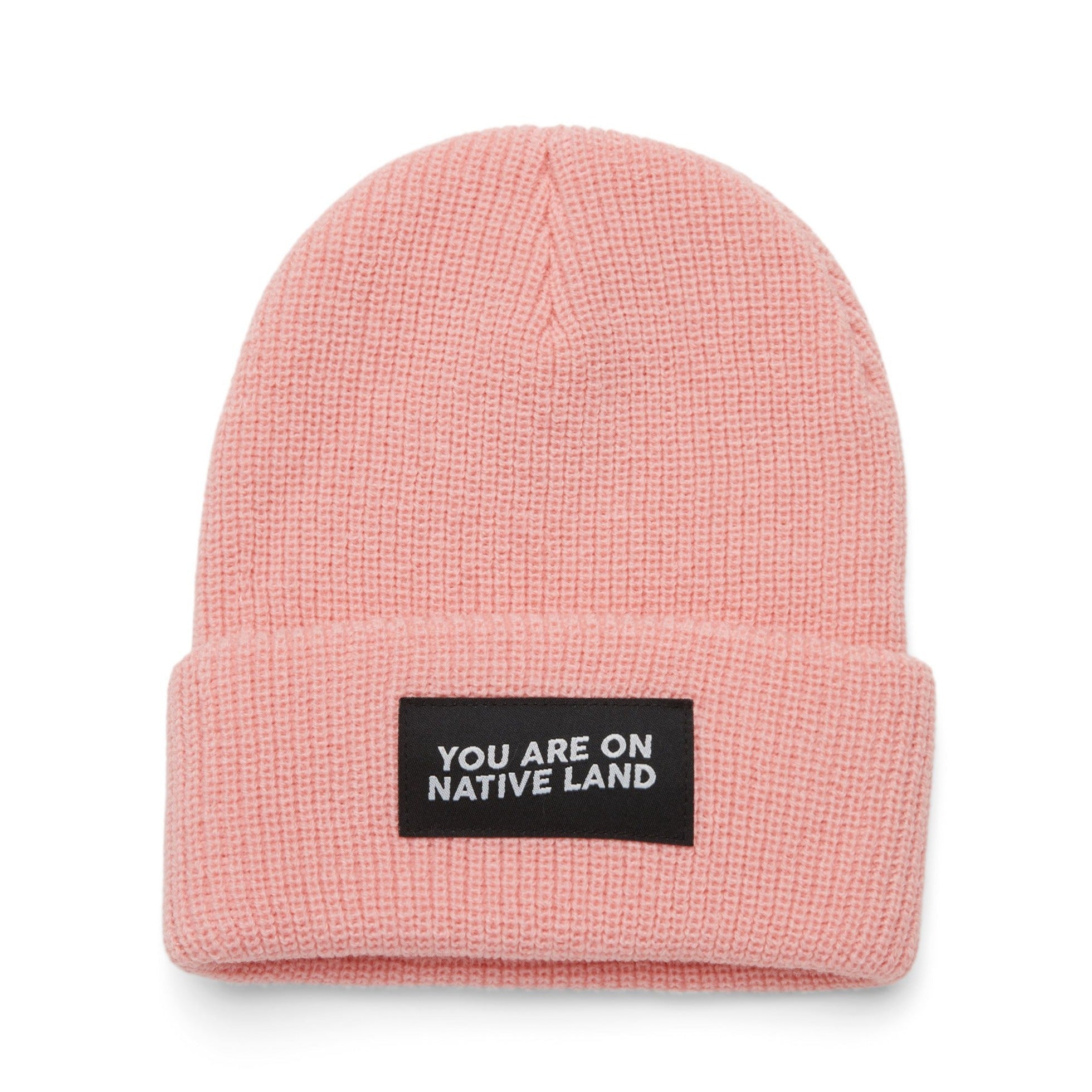 'YOU ARE ON NATIVE LAND' RIBBED BEANIE by Urban Native Era