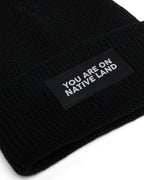 'YOU ARE ON NATIVE LAND' RIBBED BEANIE by Urban Native Era