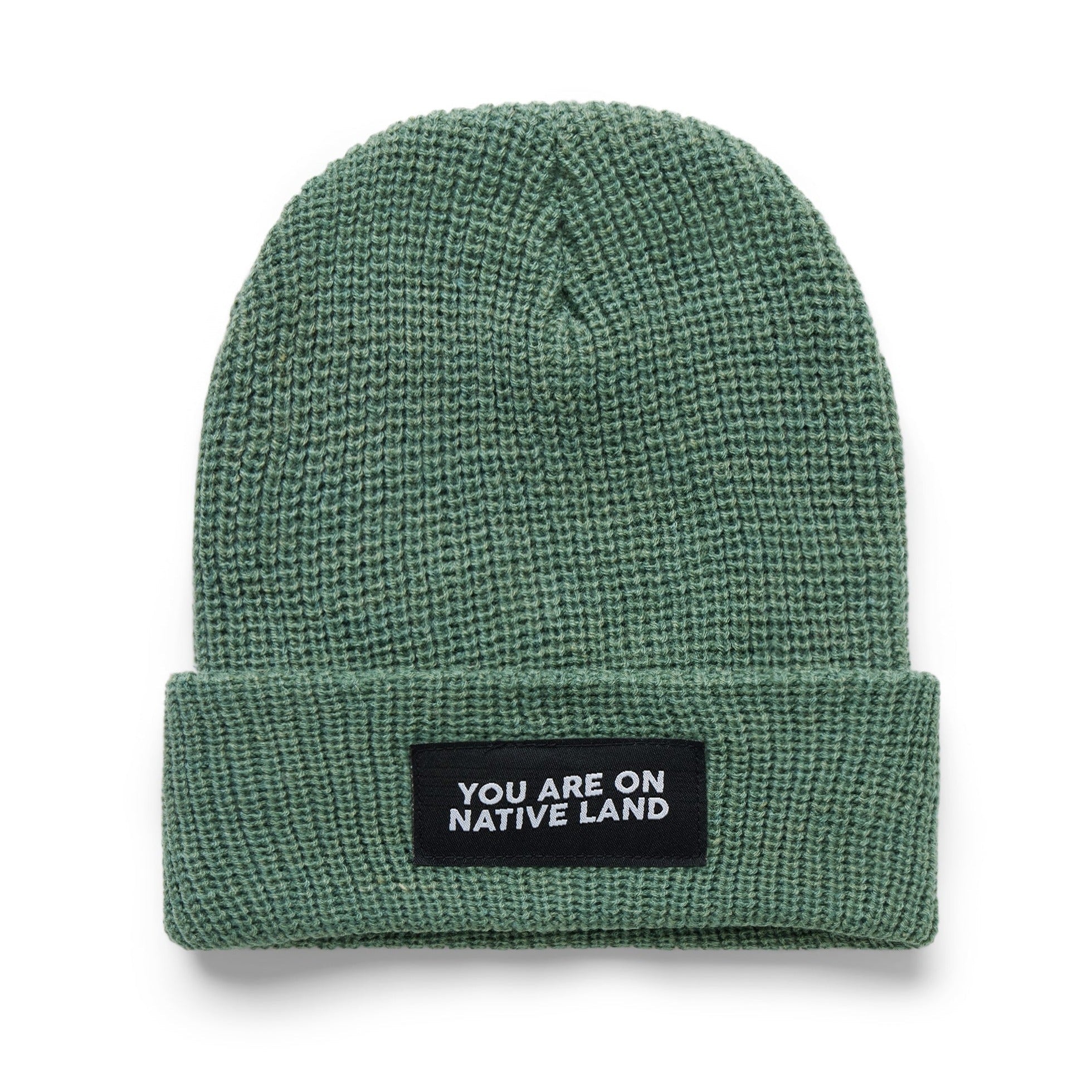 'YOU ARE ON NATIVE LAND' RIBBED BEANIE by Urban Native Era