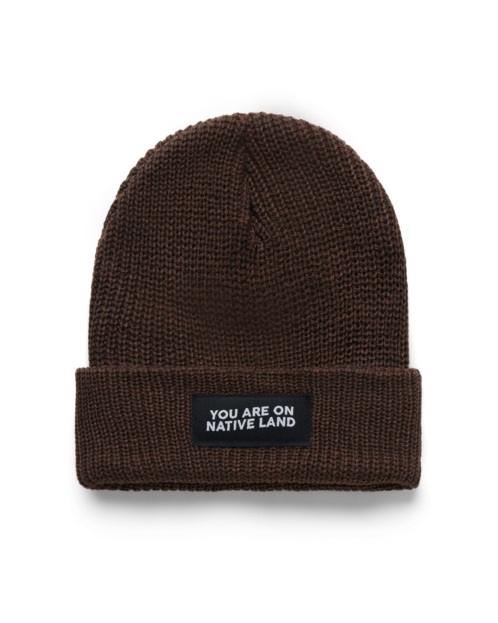 'YOU ARE ON NATIVE LAND' RIBBED BEANIE by Urban Native Era
