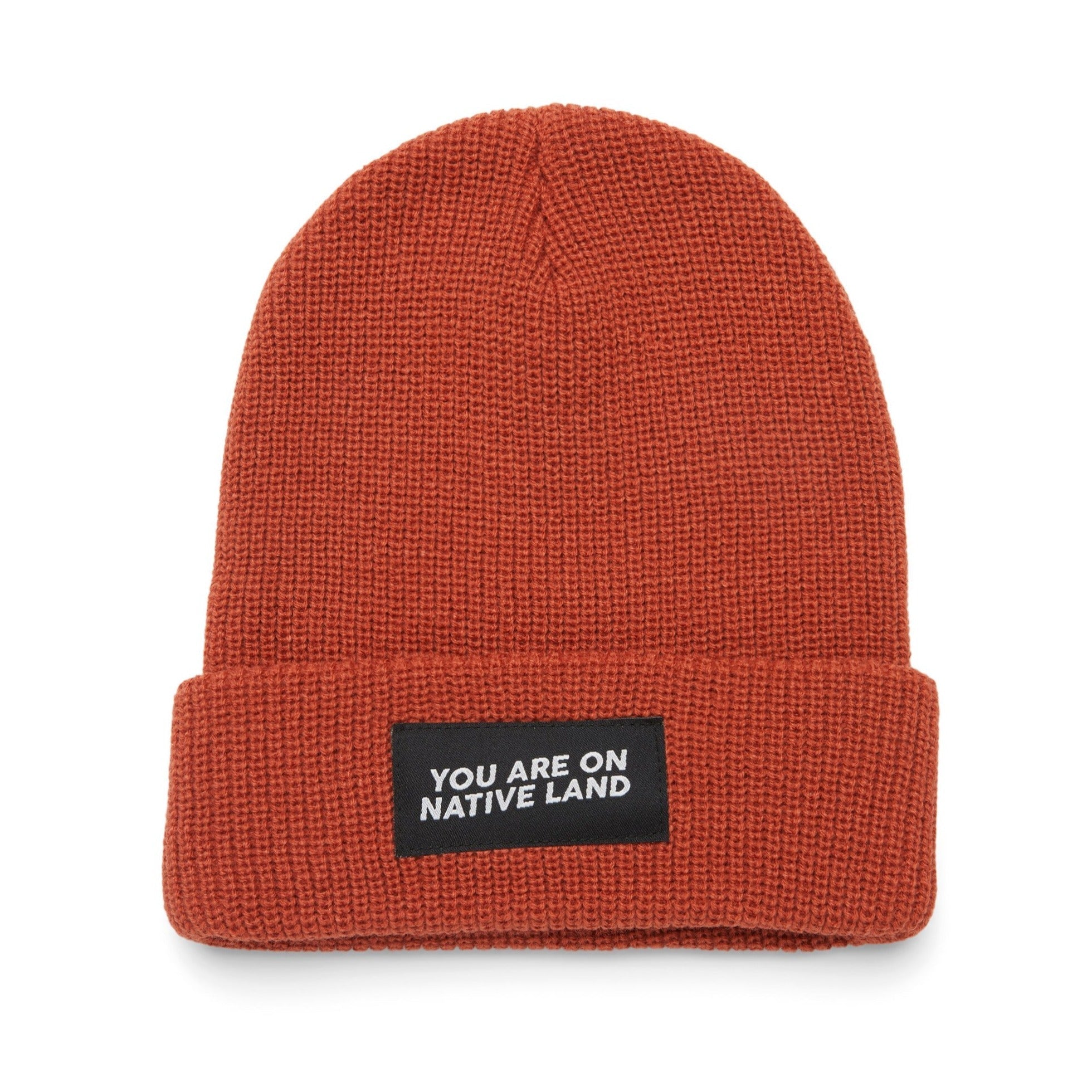 'YOU ARE ON NATIVE LAND' RIBBED BEANIE by Urban Native Era