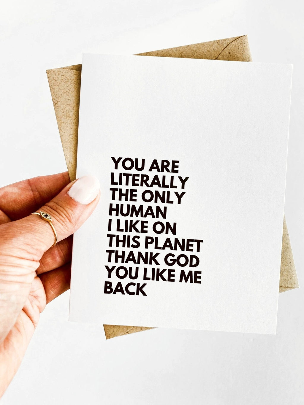 You Are the Only Human I Like Love You Card for Anniversary by Five Dot Post
