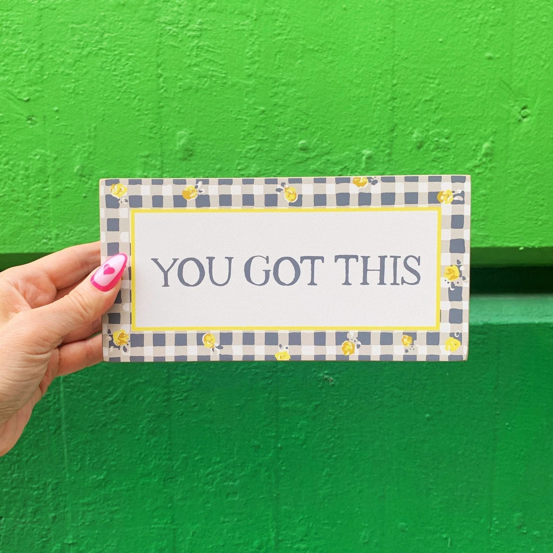 You Got This Watercolor Box Sign | Motivational Wooden Sign Decor Display | 8" x 4" by The Bullish Store