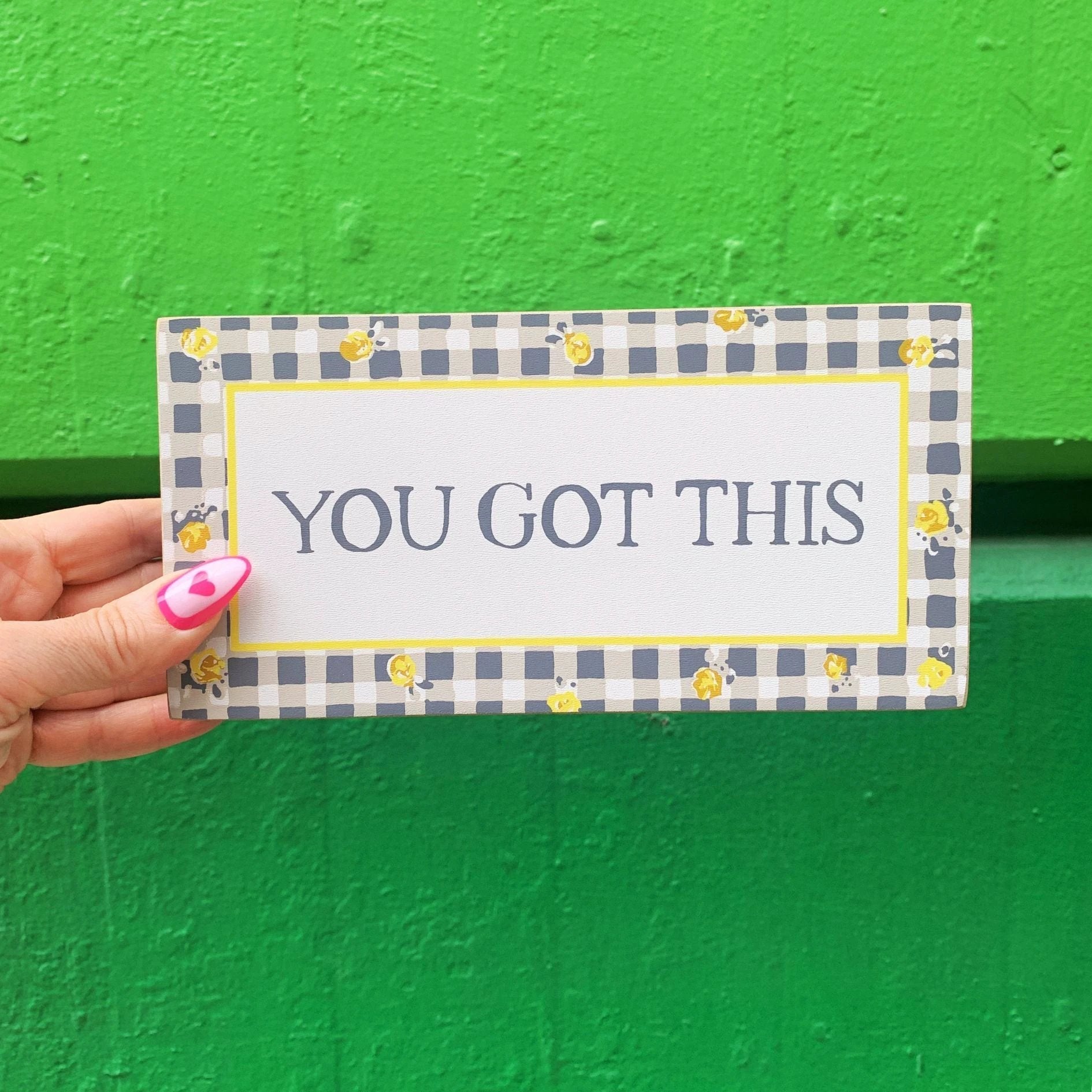 You Got This Watercolor Box Sign | Motivational Wooden Sign Decor Display | 8" x 4" by The Bullish Store