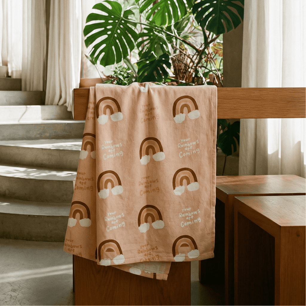 Your Rainbows Are Coming Dish Cloth Towel | Sympathy, Housewarming, or Graduation Gift Dish Towel La Vie Bien Your Rainbows Are Coming Dish Cloth Towel | Sympathy, Housewarming, or Graduation Gift