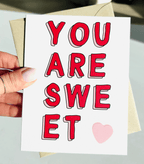 You're Sweet Valentine's Candy Hearts Card Just Because Card Anniversary Card by Five Dot Post
