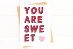 You're Sweet Valentine's Candy Hearts Card Just Because Card Anniversary Card by Five Dot Post