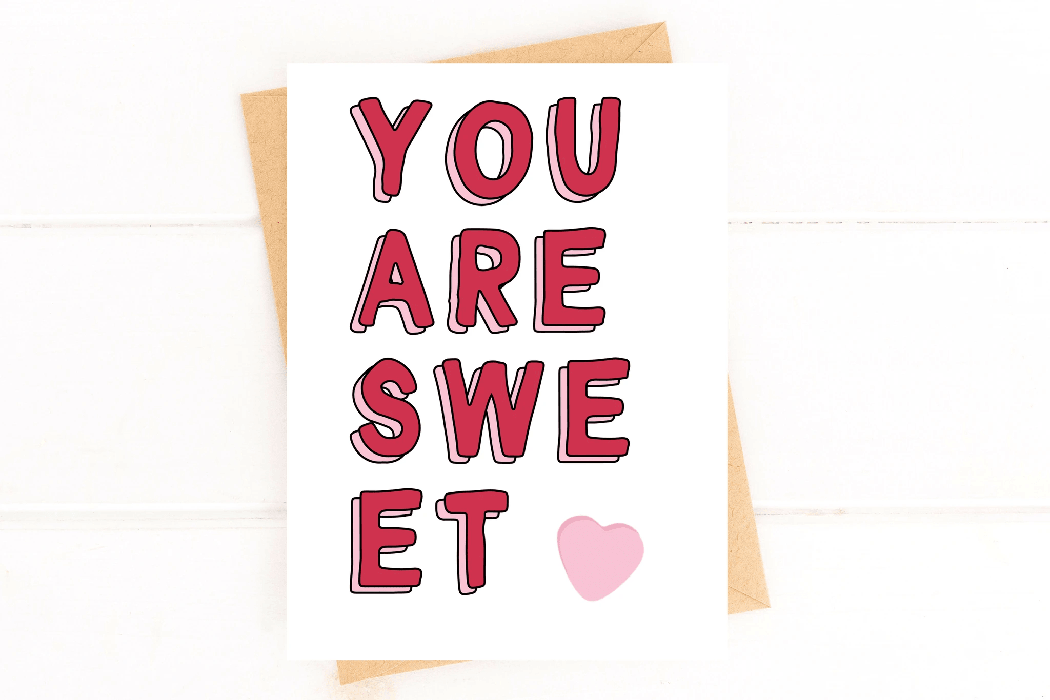 You're Sweet Valentine's Candy Hearts Card Just Because Card Anniversary Card by Five Dot Post