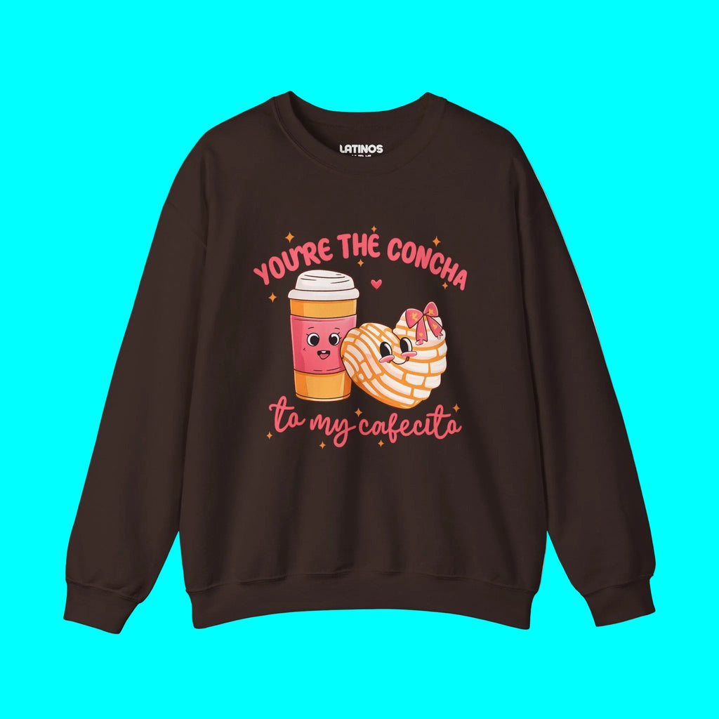 You're The Concha to My Cafecito Funny Pan Dulce Latino Valentine's Day Comfy Crewneck Sweater | Viva Mexico | 3 Colors Sweatshirt La Vie Bien You're The Concha to My Cafecito Funny Pan Dulce Latino Valentine's Day Comfy Crewneck Sweater | Viva Mexico | 3 Colors